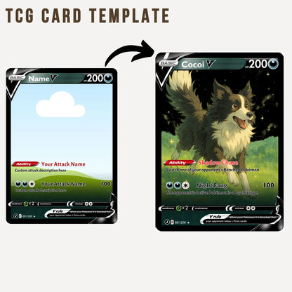 Custom Anime Pet 8 Types V Card For Pet Lovers Pokecard