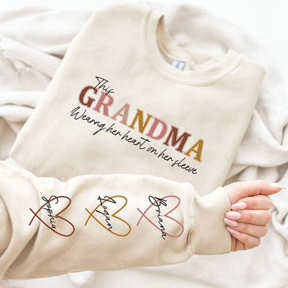 Personalized Heart On Sleeve Mama Sweatshirt