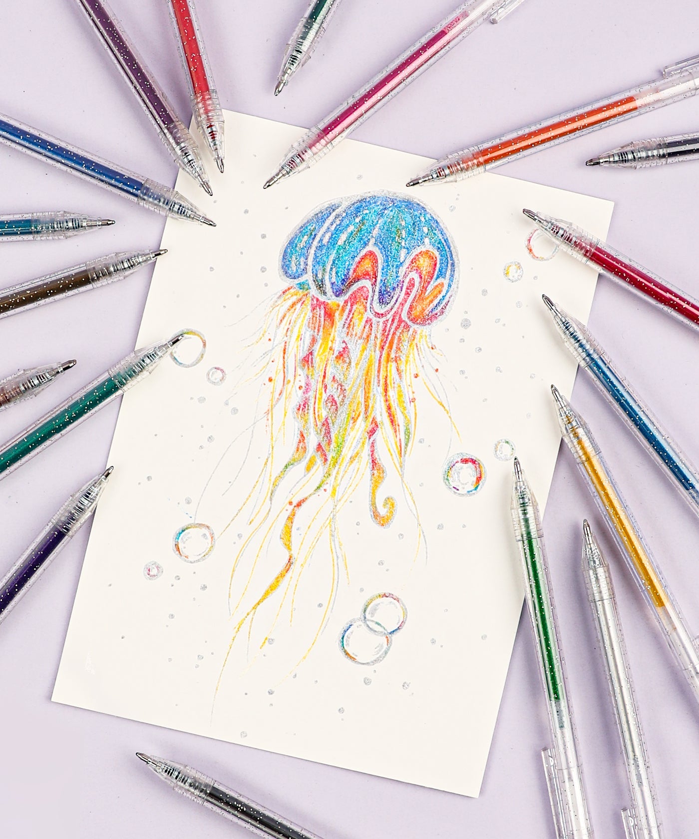 Retractable Glitter Gel Ink Pen Set Of 18