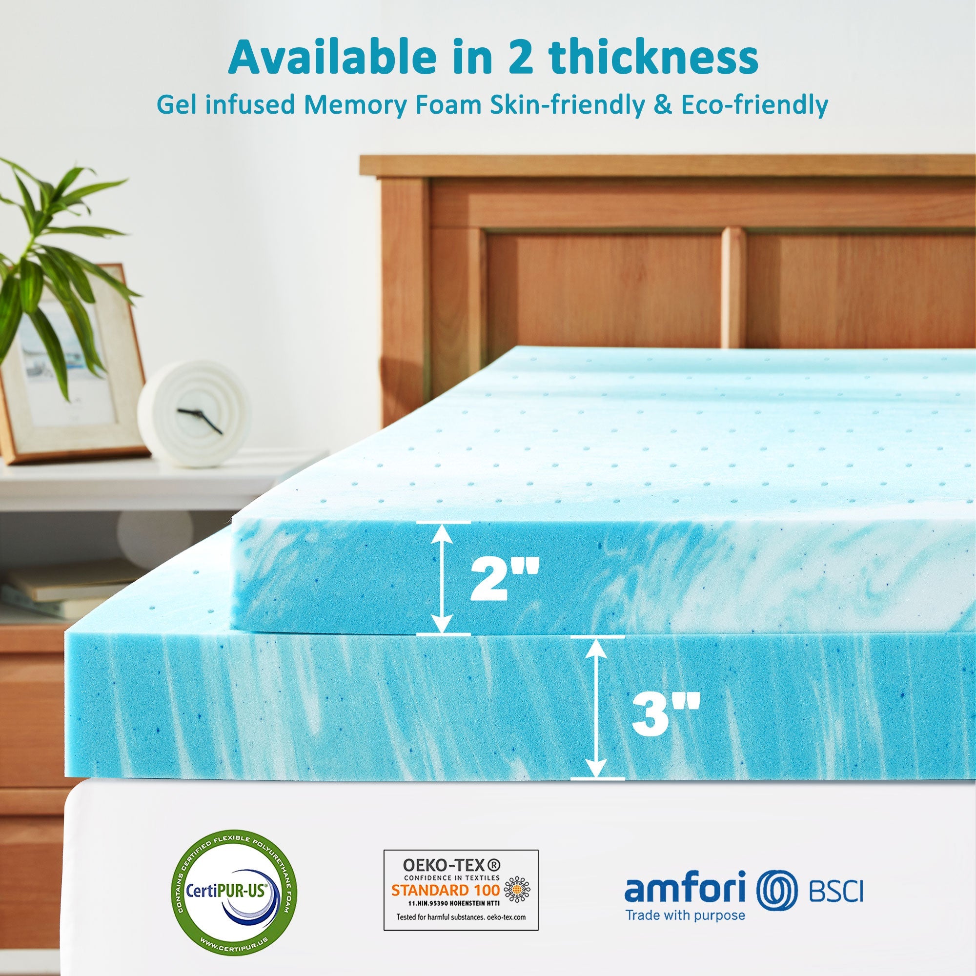 Gel Memory Foam Mattress Topper