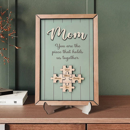 Custom Wooden Squared Puzzle Piece For Mom