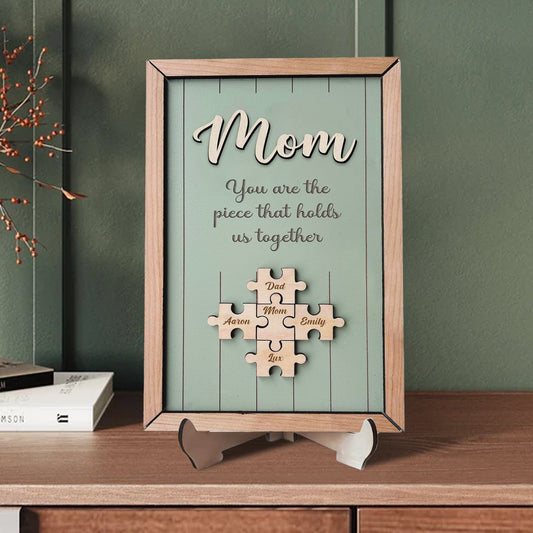 Custom Wooden Squared Puzzle Piece For Mom