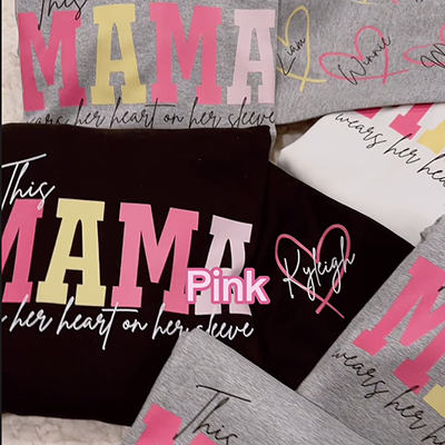 Personalized Heart On Sleeve Mama Sweatshirt