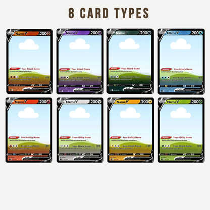 Custom Anime Pet 8 Types V Card For Pet Lovers Pokecard