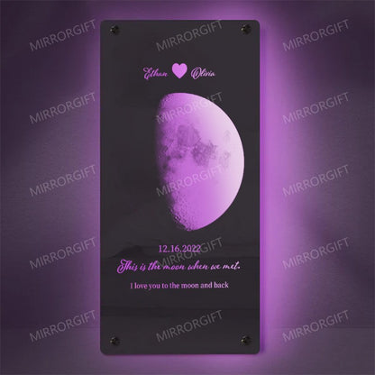 Personalized Moon Phase Mirror Light - Romantic Valentine's Day Gift