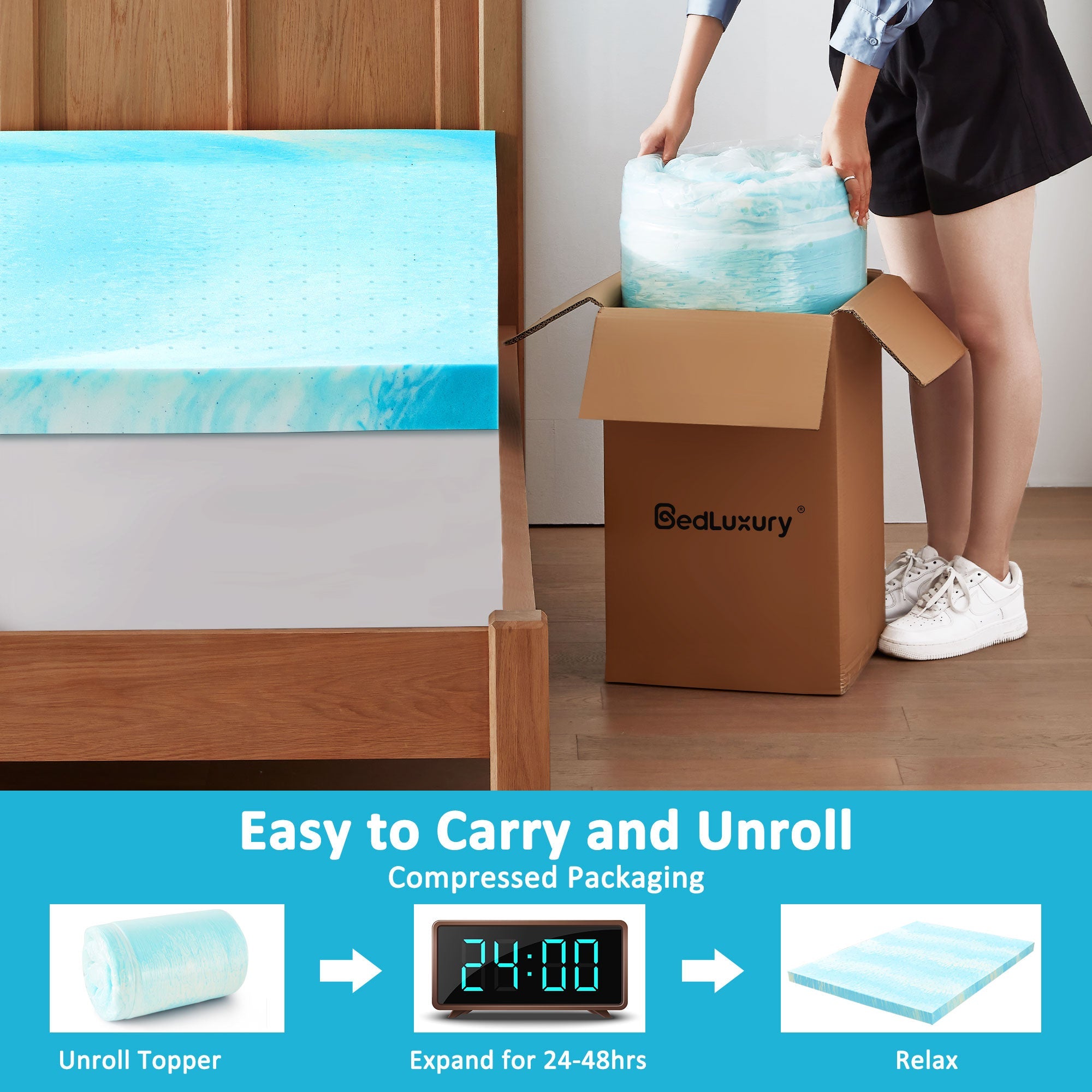 Gel Memory Foam Mattress Topper