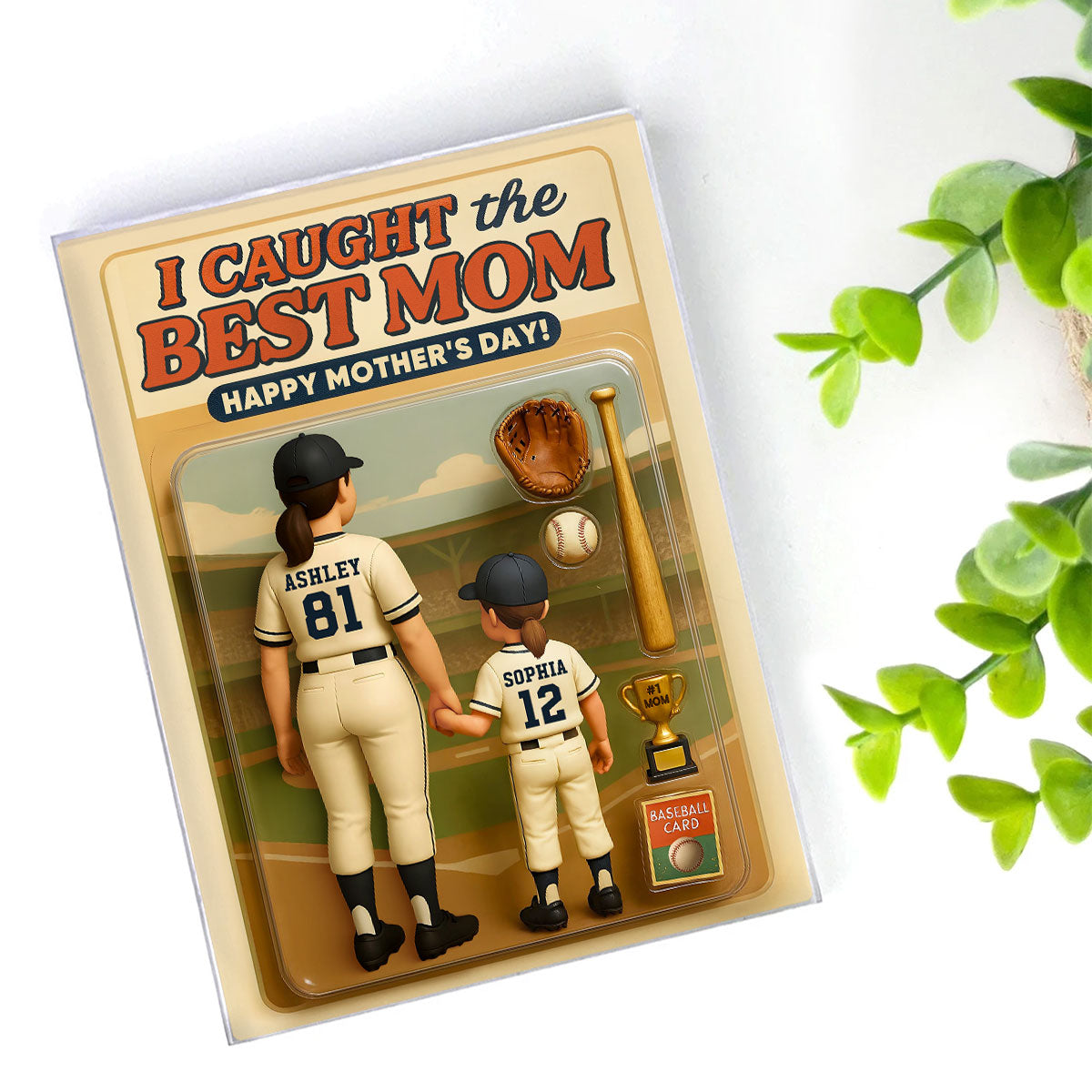 Personalized  Baseball Acrylic Block Plaque, Mother's Day Gift for Mom