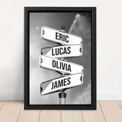 Personalized Canvas - Vintage street sign for families
