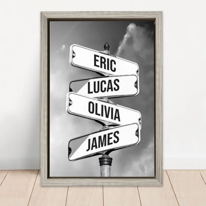 Personalized Canvas - Vintage street sign for families