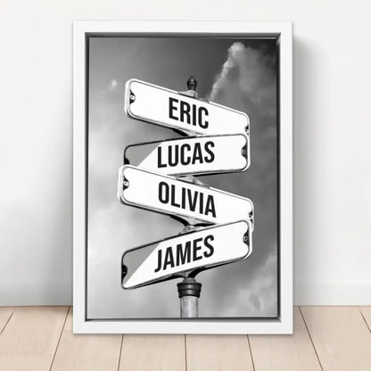 Personalized Canvas - Vintage street sign for families