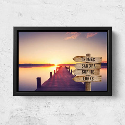 Personalized Canvas "Shared Signpost at the Pier"