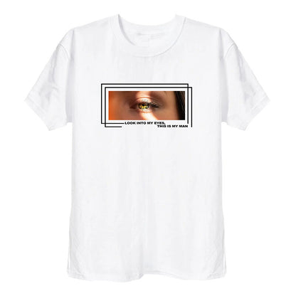 Personalized T-shirt Look Into My Eyes Custom Eyes Valentine's Day Gifts for Couples