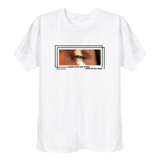Personalized T-shirt Look Into My Eyes Custom Eyes Valentine's Day Gifts for Couples