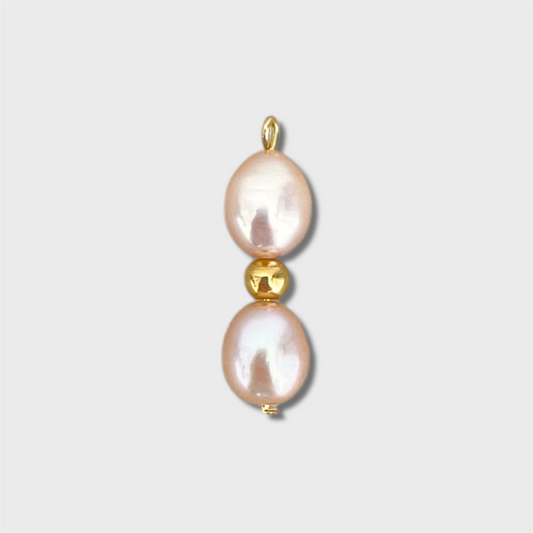 Pink Pearl + Gold Charm