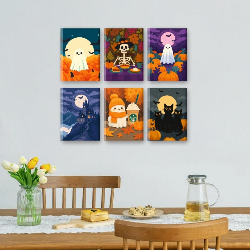 Paint by Numbers – 6 Mini Paintings | Spooky Autumn Set