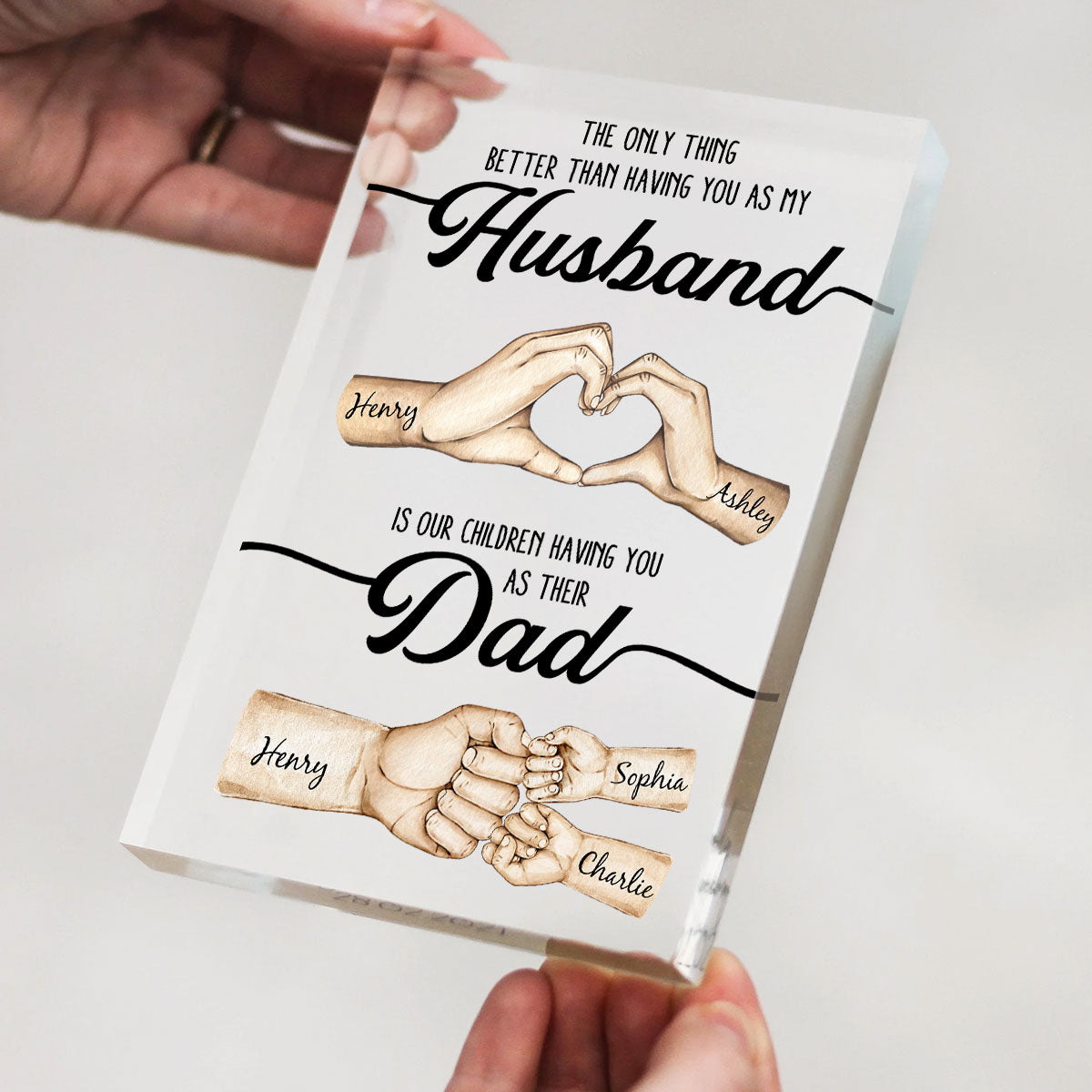 Personalized Acrylic Block, Father's Day Gift for Husband, Gift for Dad