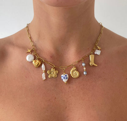 Mixed Blue Pearl Charm