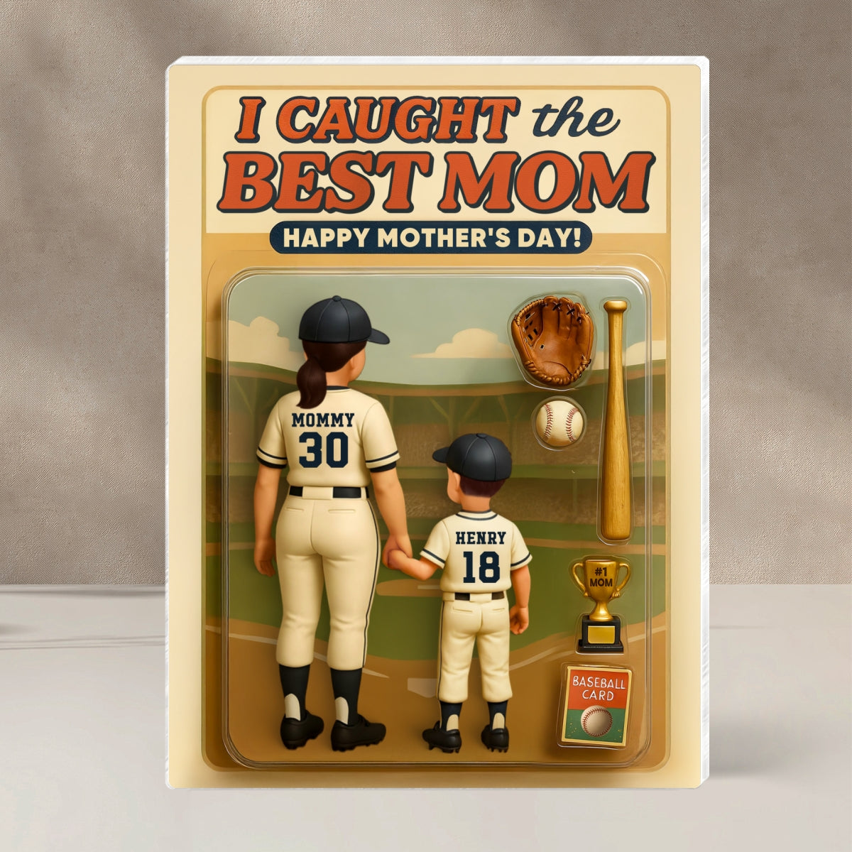 Personalized  Baseball Acrylic Block Plaque, Mother's Day Gift for Mom