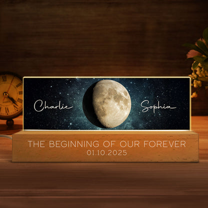 Personalized Acrylic Block LED Plaque, Our Moon Couple Gift