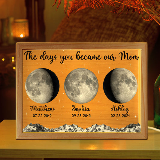 Personalized Wooden Frame Light Box, Mother's Day Gift