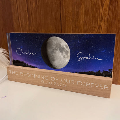 Personalized Acrylic Block LED Plaque, Our Moon Couple Gift