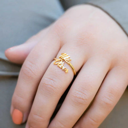 Personalized Double Name Ring