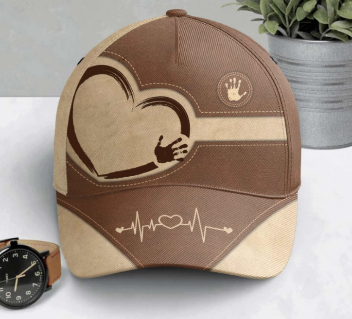 Personalized Classic Cap -  Dad/Grandpa Kids Handprints