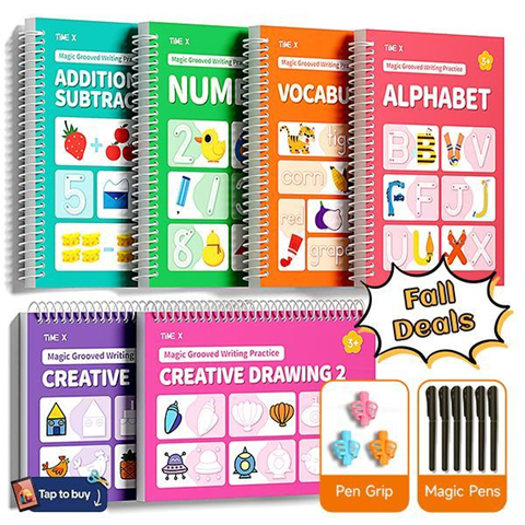 TIMEX Reusable Grooved Handwriting Workbook for Kids,