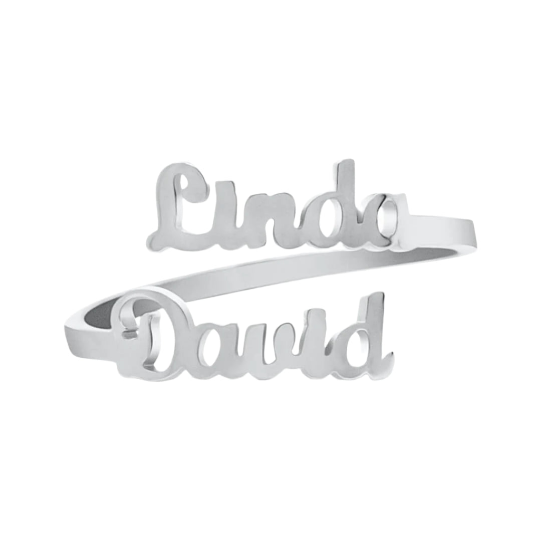 Personalized Double Name Ring