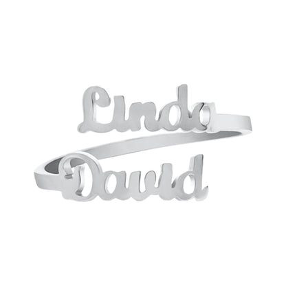 Personalized Double Name Ring