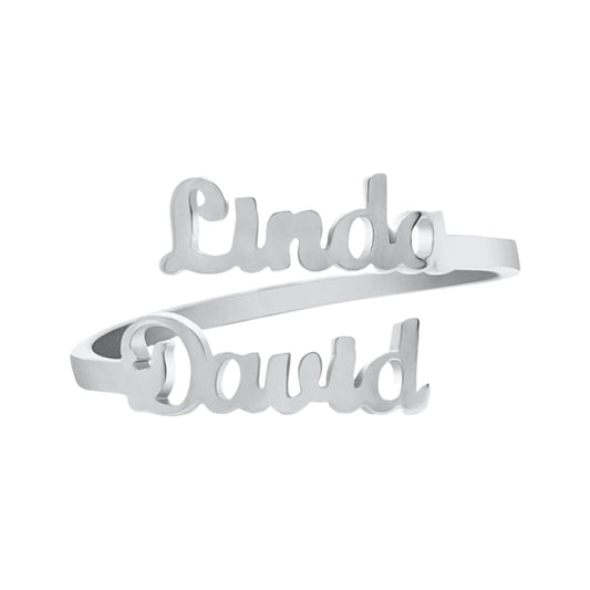 Personalized Double Name Ring