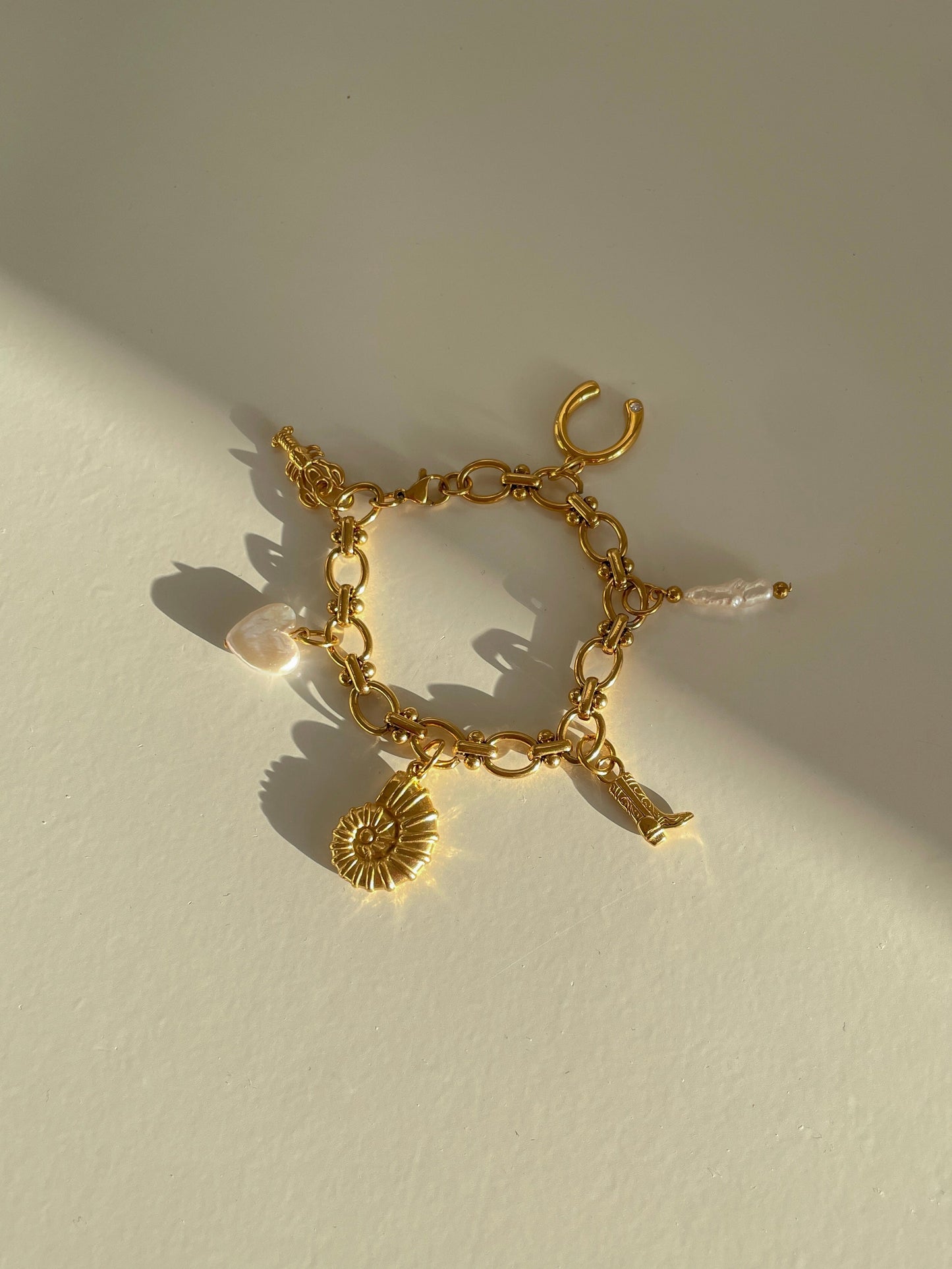 Biwa Pearl + Gold Charm