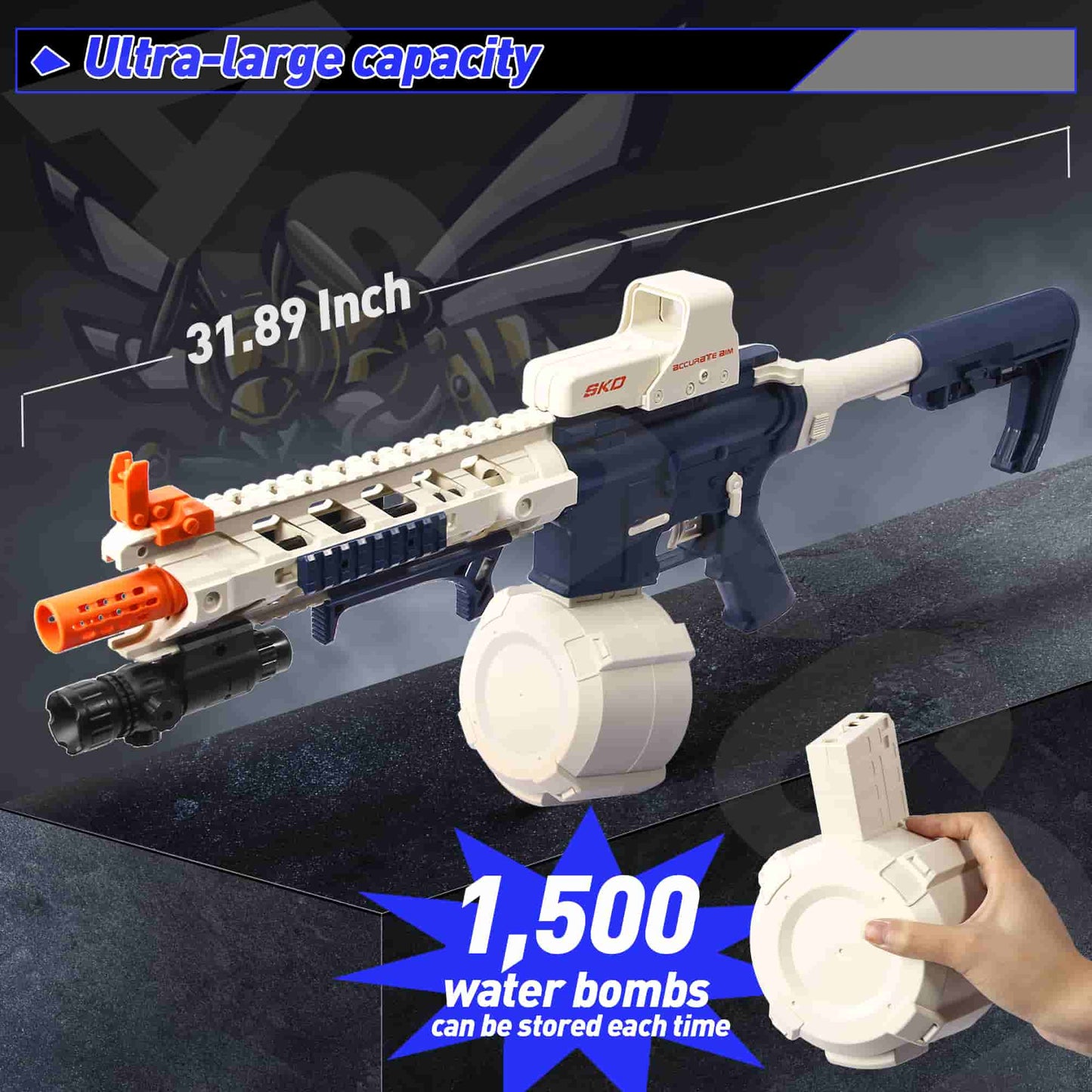 M4A1 Gel Ball Blaster Gun Pistol with Drum