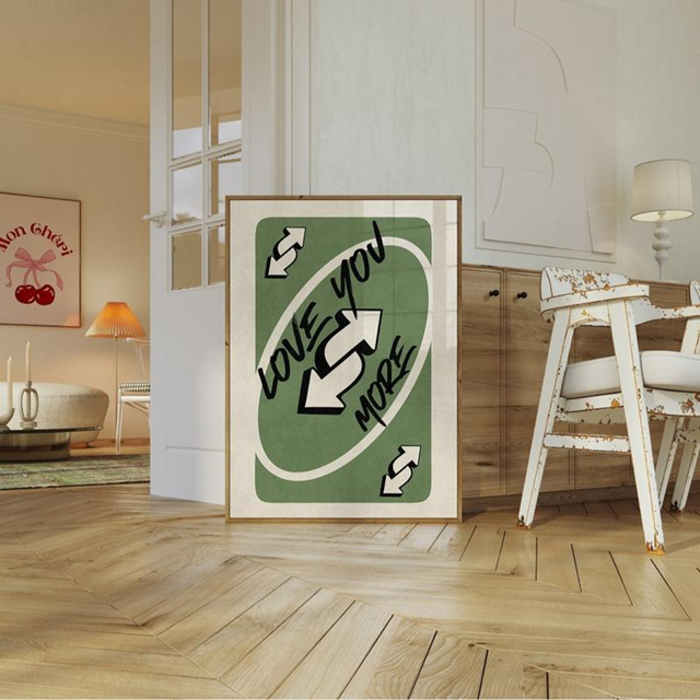 Love You More Uno Reverse Playing Card Wall Art