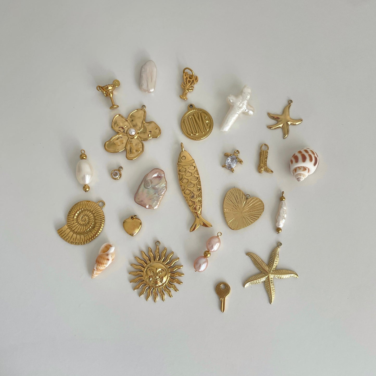 Biwa Pearl + Gold Charm