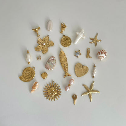 Biwa Pearl + Gold Charm