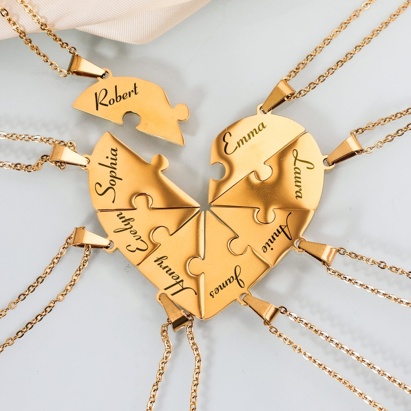 Personalized Heart Puzzle Name Necklace