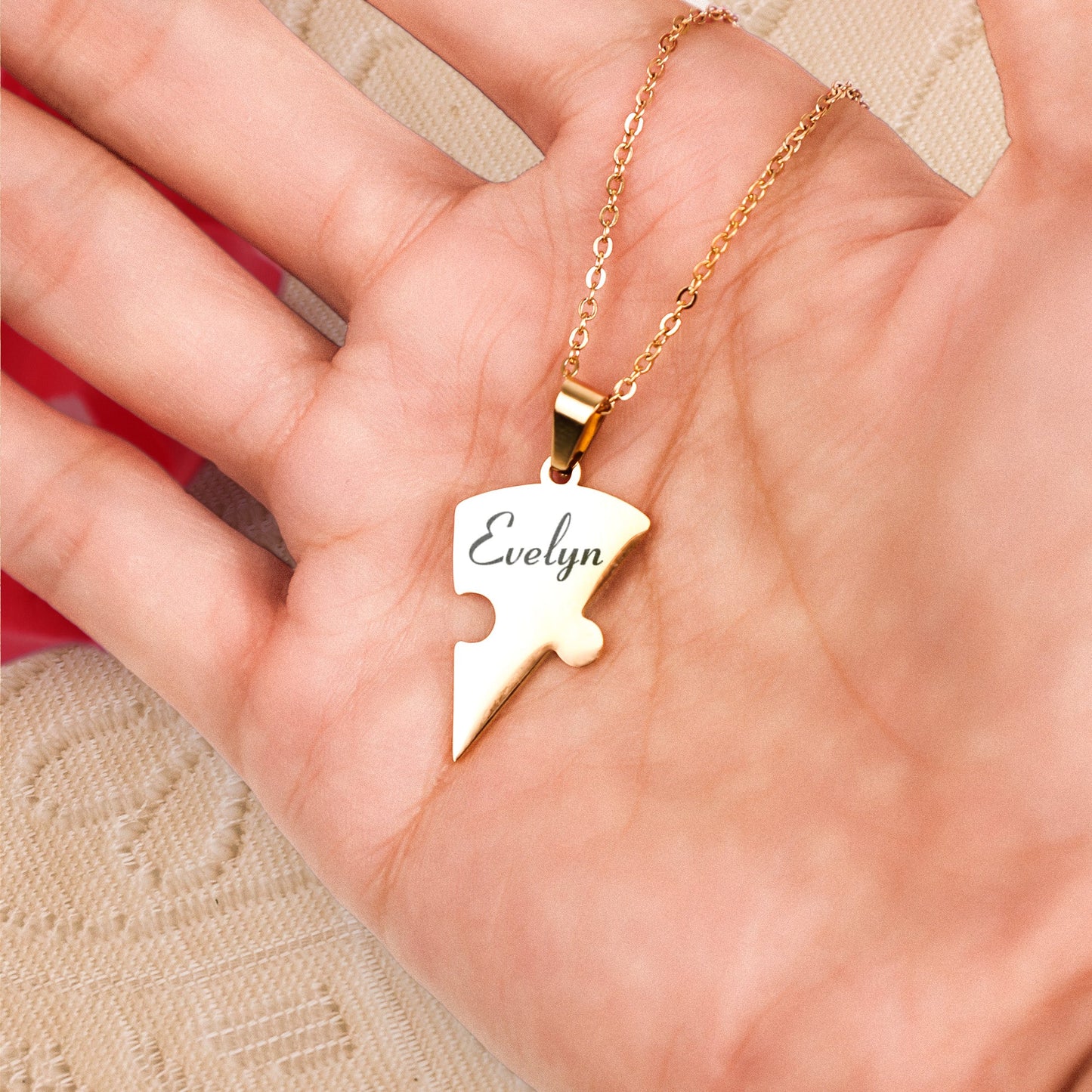 Personalized Heart Puzzle Name Necklace