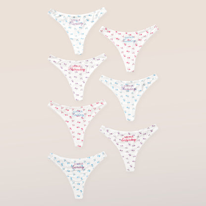 Days of the Week Thongs (7-Pack) - Print