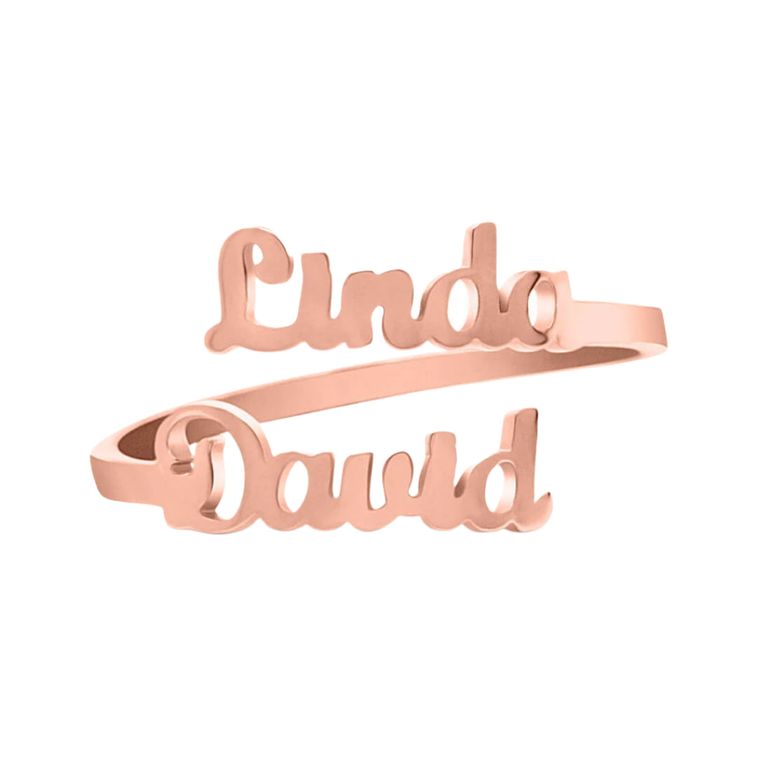Personalized Double Name Ring