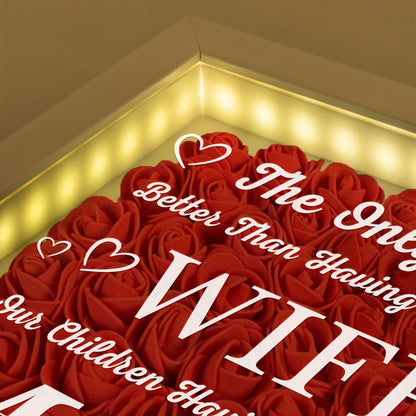 Personalized Flower Shadow Box With LED Light  Mother's Day Gift