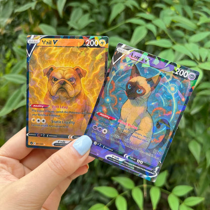 Custom Anime Pet 8 Types V Card For Pet Lovers Pokecard