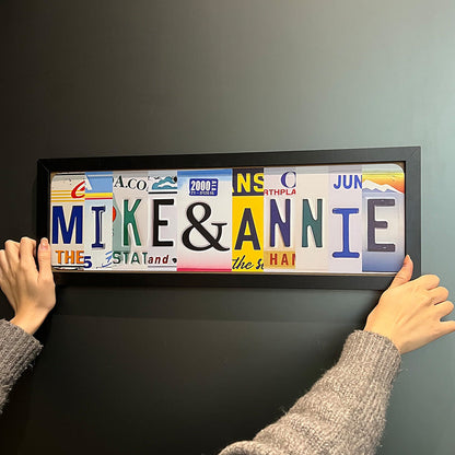 Personalized Handmade License Plate Metal Sign For Couples