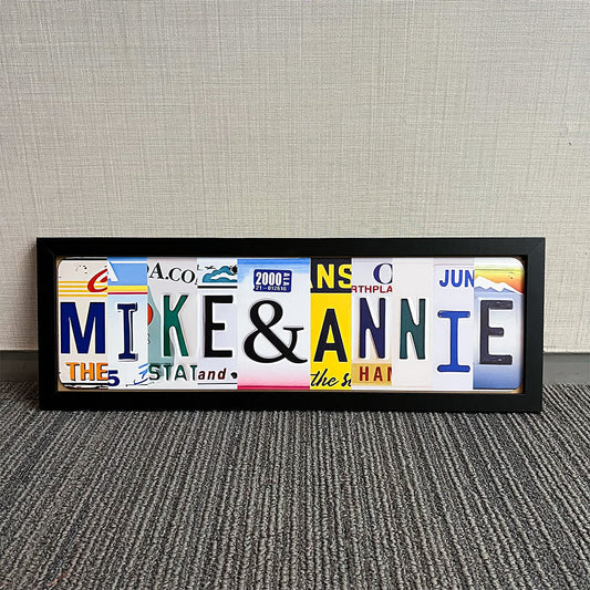 Personalized Handmade License Plate Metal Sign For Couples