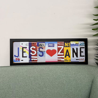 Personalized Handmade License Plate Metal Sign For Couples
