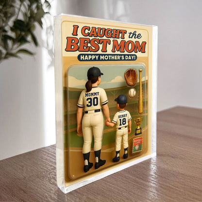Personalized  Baseball Acrylic Block Plaque, Mother's Day Gift for Mom