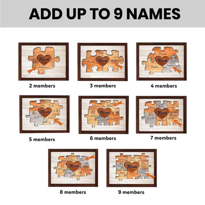 Custom Wooden Keepsake Puzzle Piece For Mom Grandma