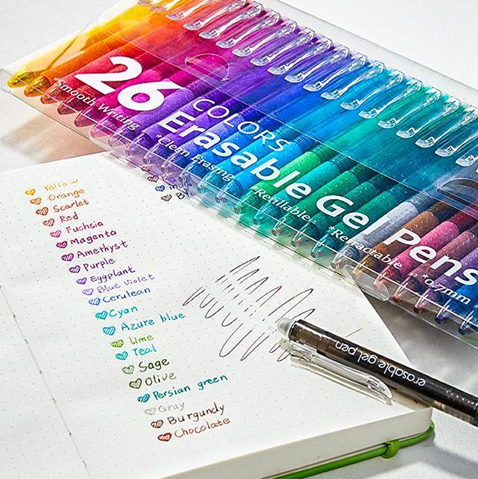 26 Color Erasable Gel Pens