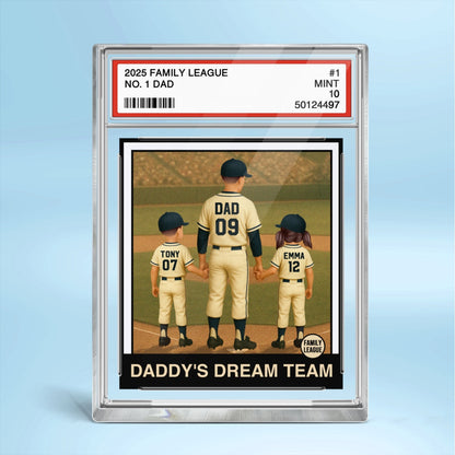 Personalized Baseball Acrylic Plaque - Dad Grandpa Man & Kids Trading Card Style