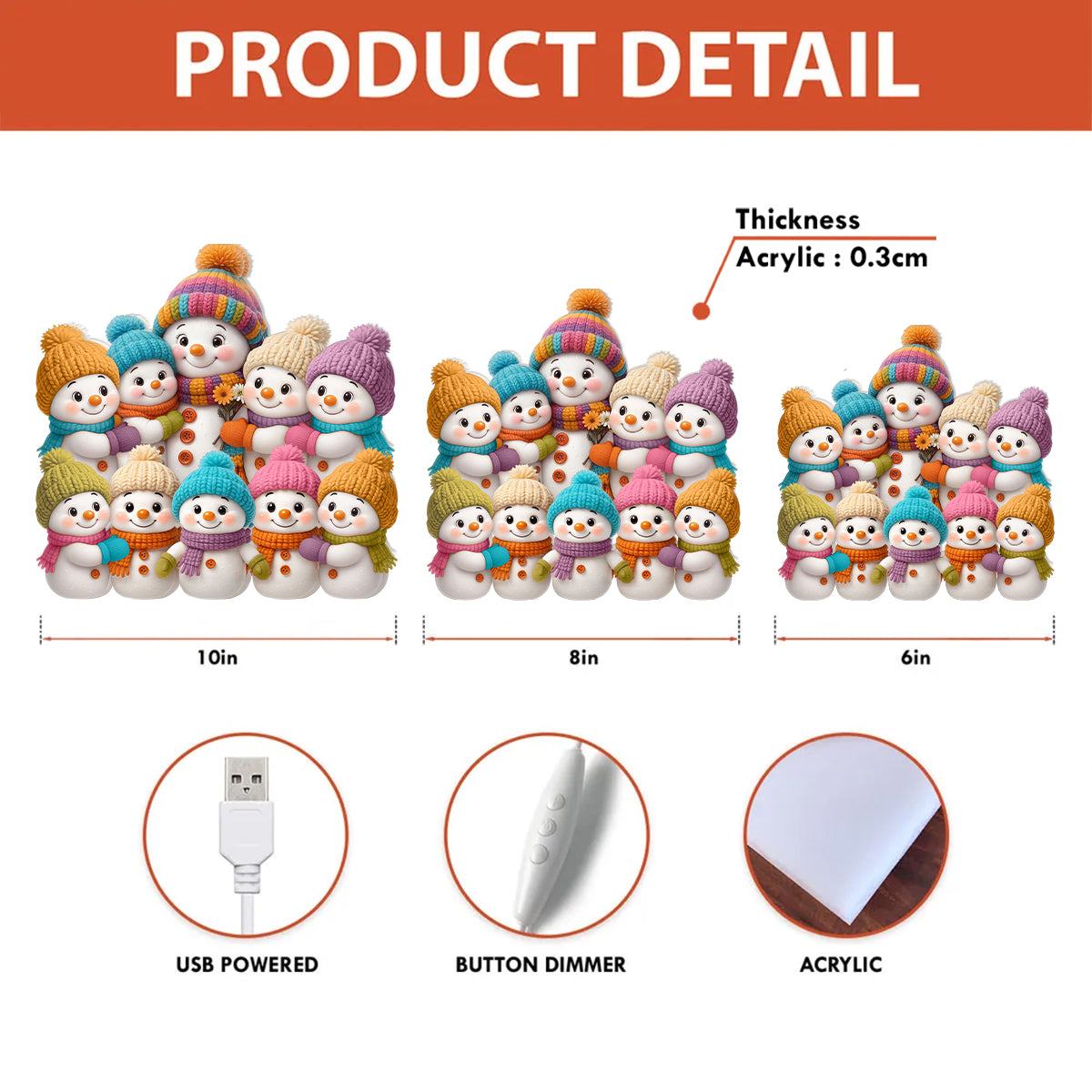 Personalized Snowman Light Box - Christmas Gift for Grandparents